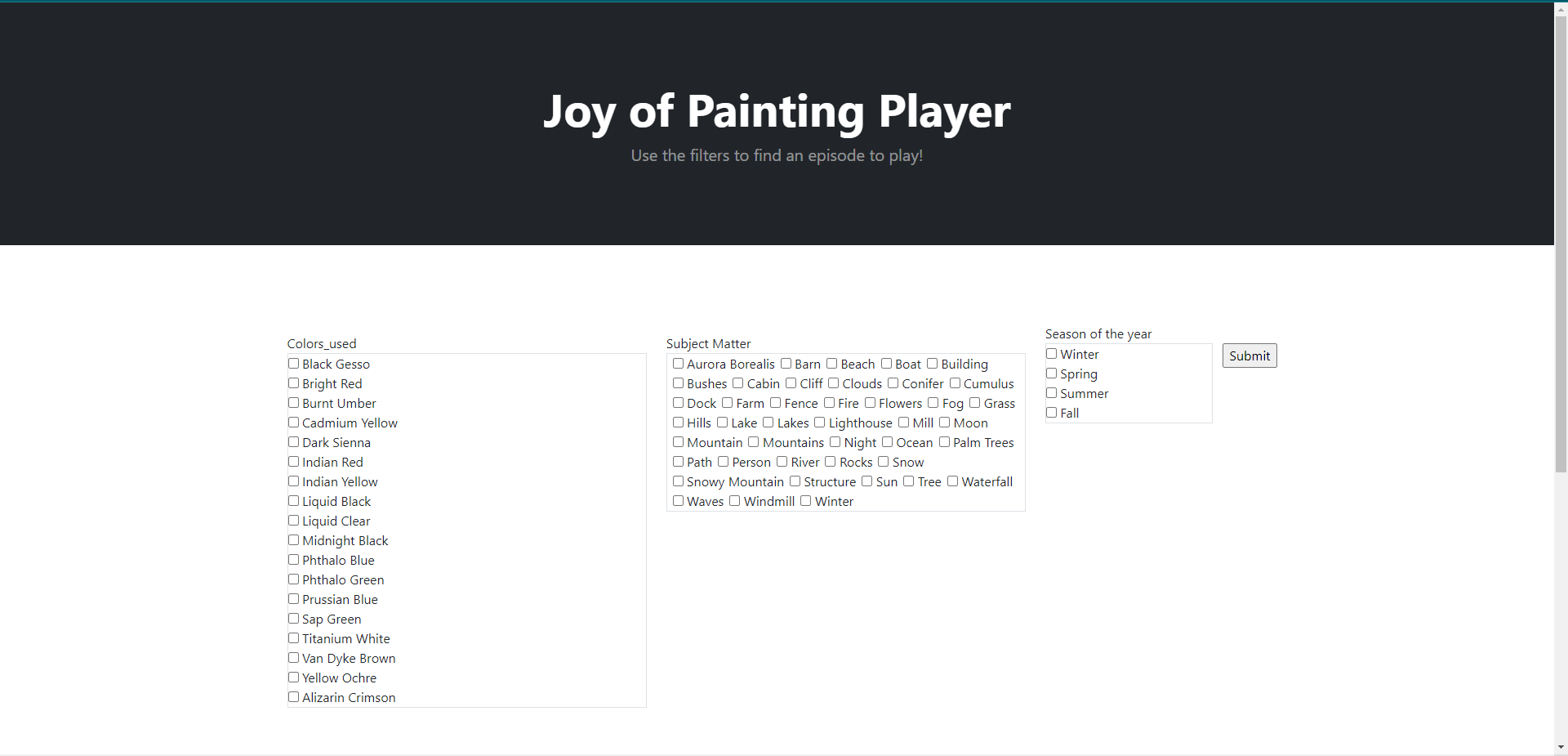 Joy of Painting Player Picture
